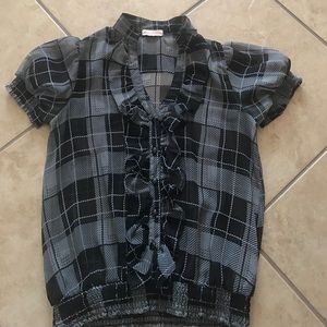 Sheer Plaid Blouse