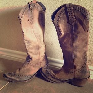 Liberty Black Distressed Tall Boots