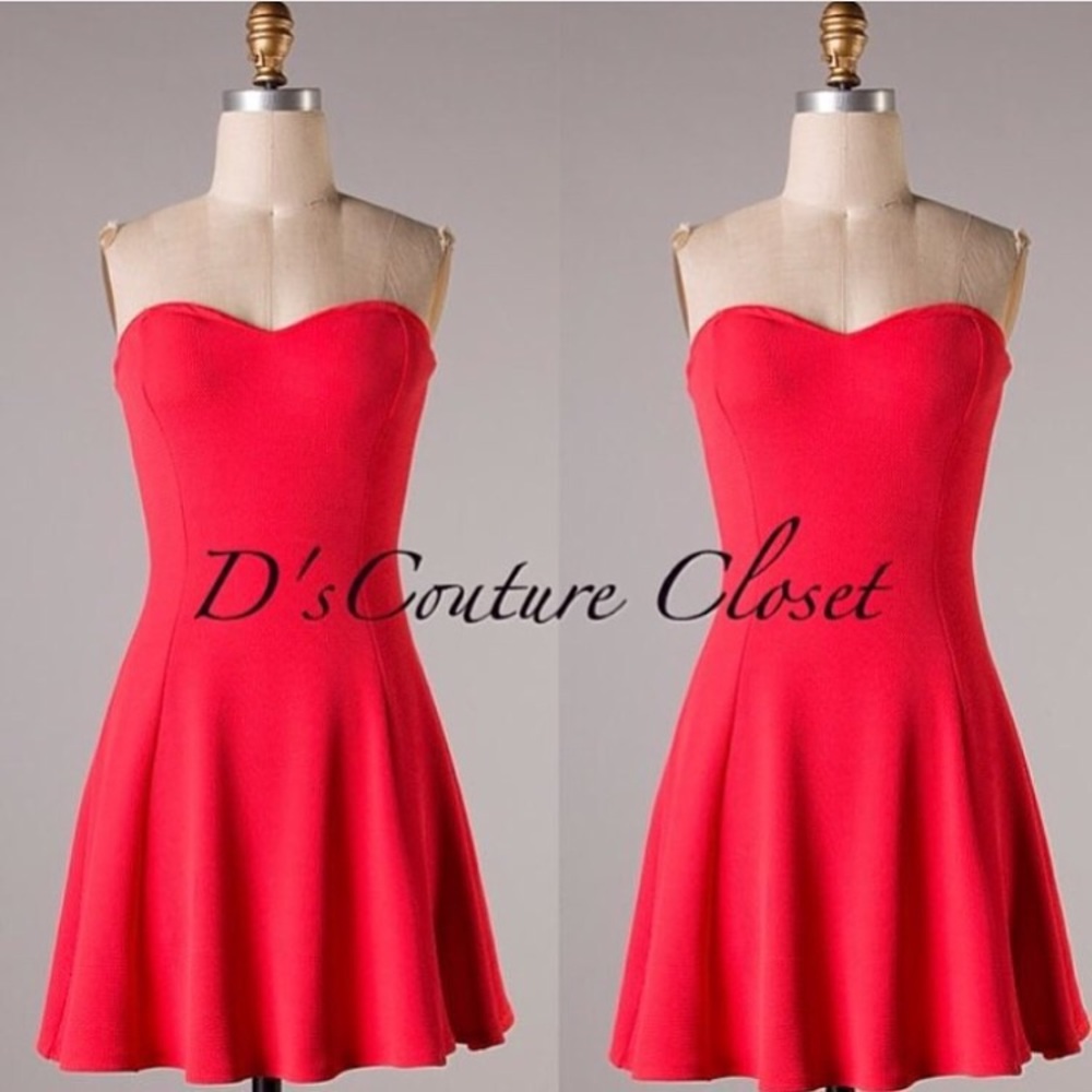 Coral Red sweetheart sundress