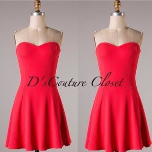 Coral Red sweetheart sundress