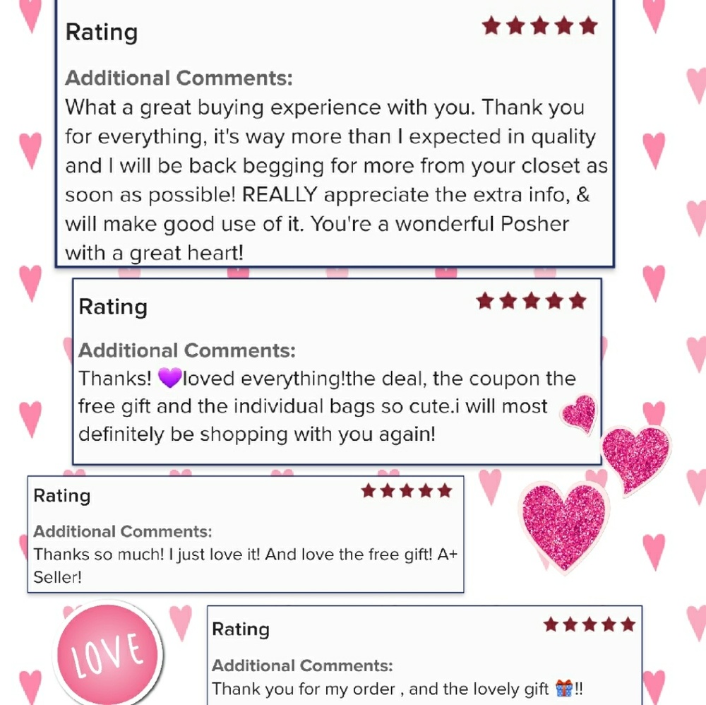 I ABSOLUTELY LOVE READING THE FEEDBACK!