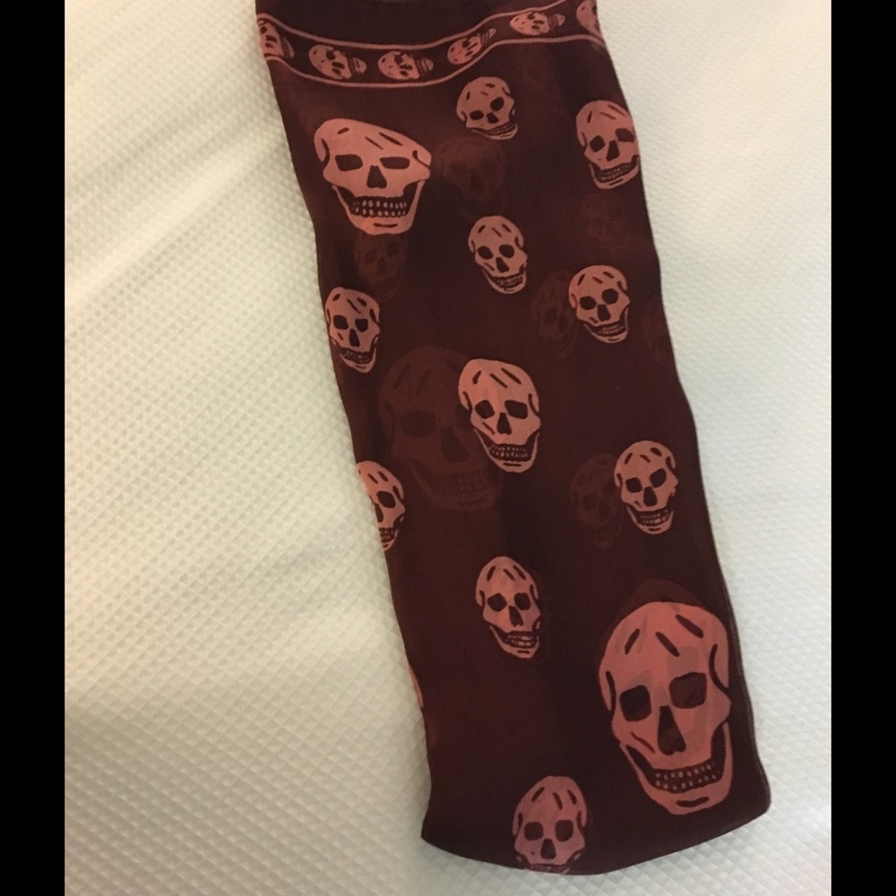 Sold$$Alexander McQueen silk skull scraf