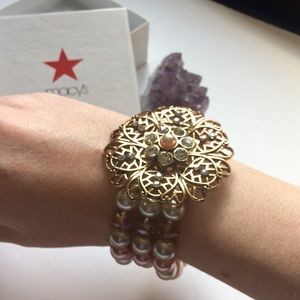 ♥️Romantic 3 strand bracelet faux pearl bracelet