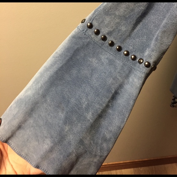 Blue Leather Jacket - Picture 2 of 4