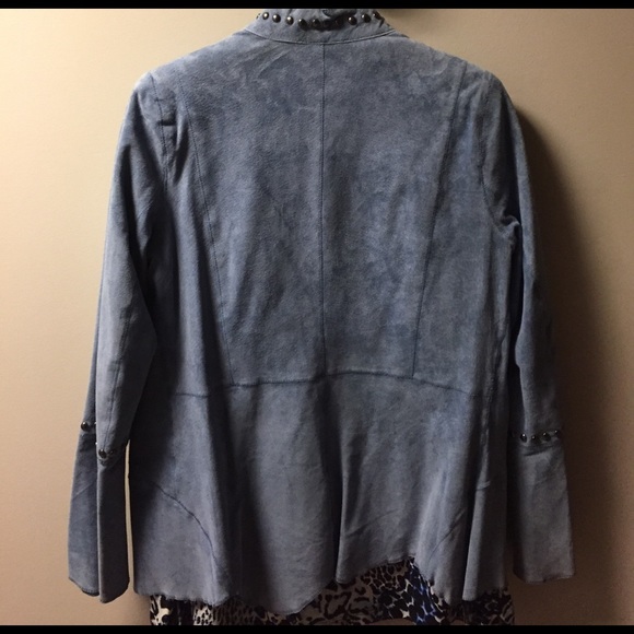 Blue Leather Jacket - Picture 3 of 4