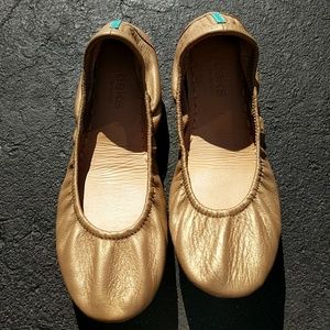 Tieks gold metallic flats