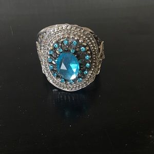 Silver and aqua marine bracelet