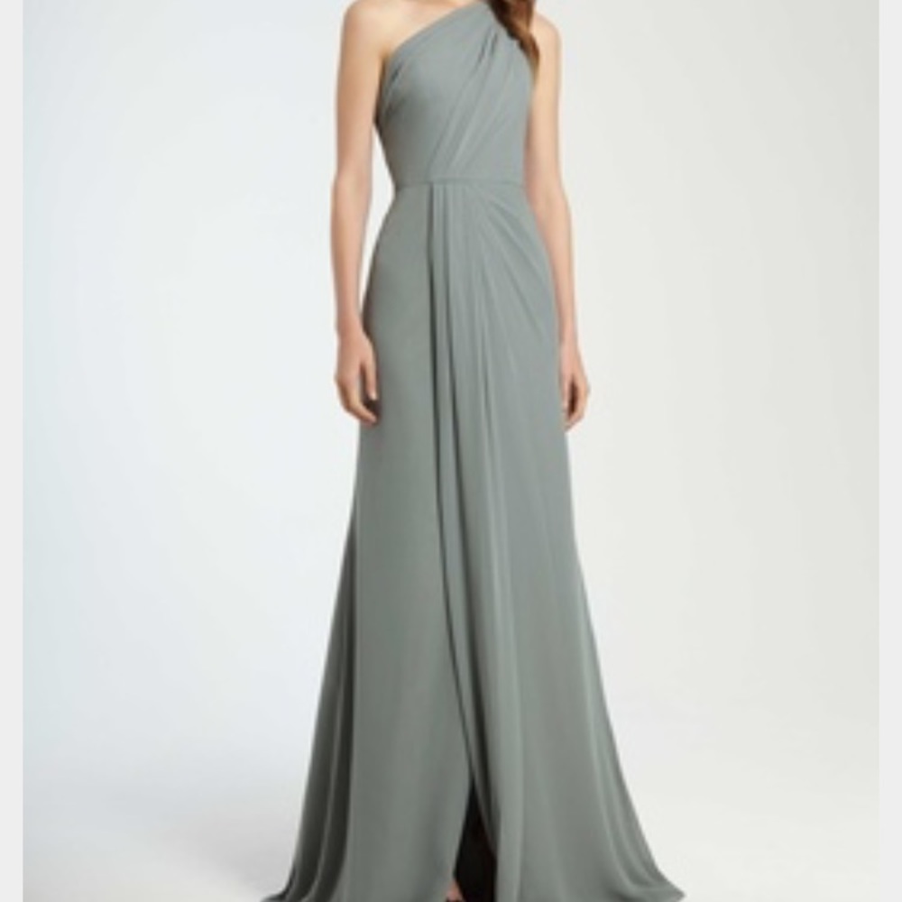 Navy blue Monique Lhuillier one strap gown, size 4