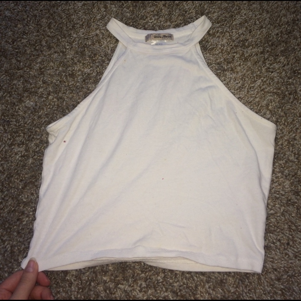 Cute white cut out tank top