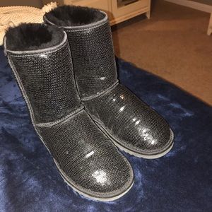 Black sparkly UGG boot