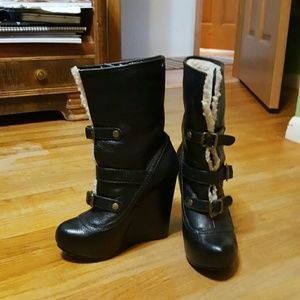 Betsey Johnson wedge boots. Any reasonable offer a