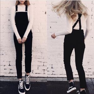 Black Denim Overalls