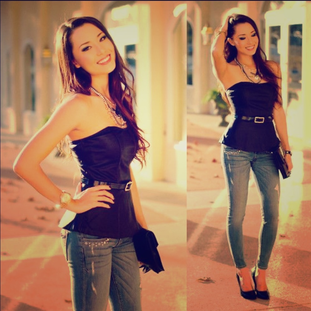 Express Minus the Leather Peplum Top