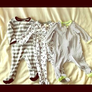 Cat & Jack Set of 3 Sleep n' Play pajamas - 3-6 mo