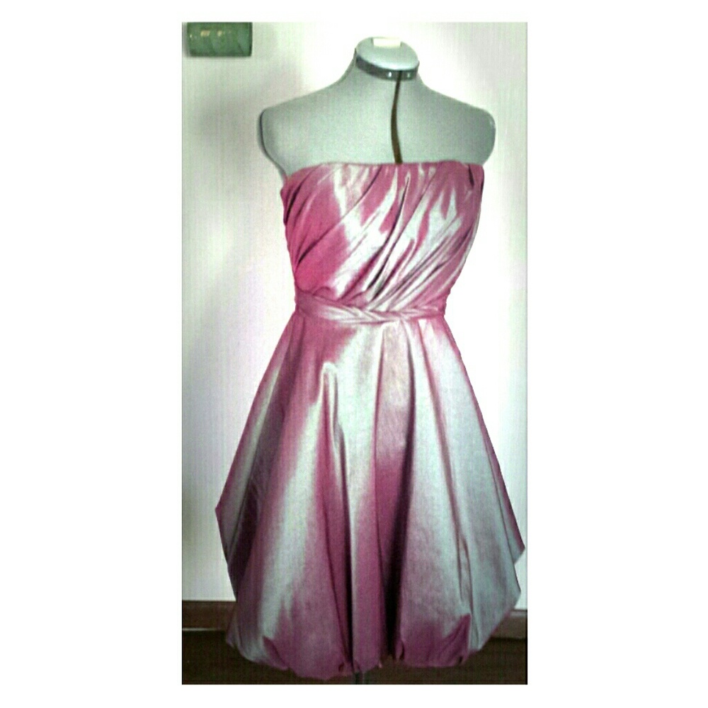 Str apless Wine color taffeta dress
