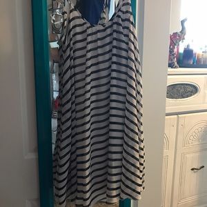 Express black and white striped summer dress