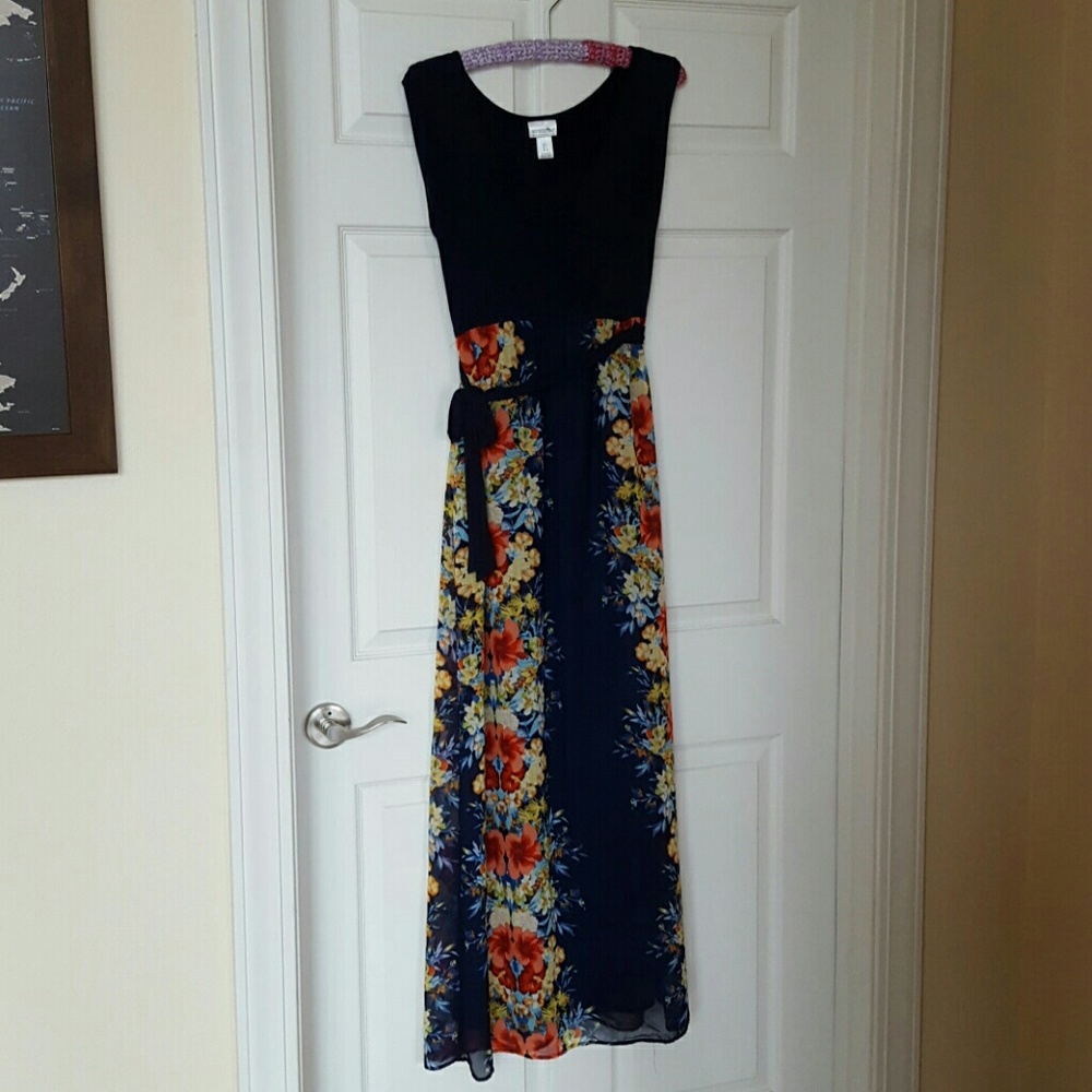 Motherhood Maternity Navy Floral Maxi Dress