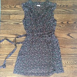 Black dress with rosebud print