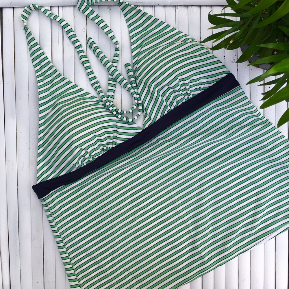 LOFT Swimwear Top Tankini White and Green