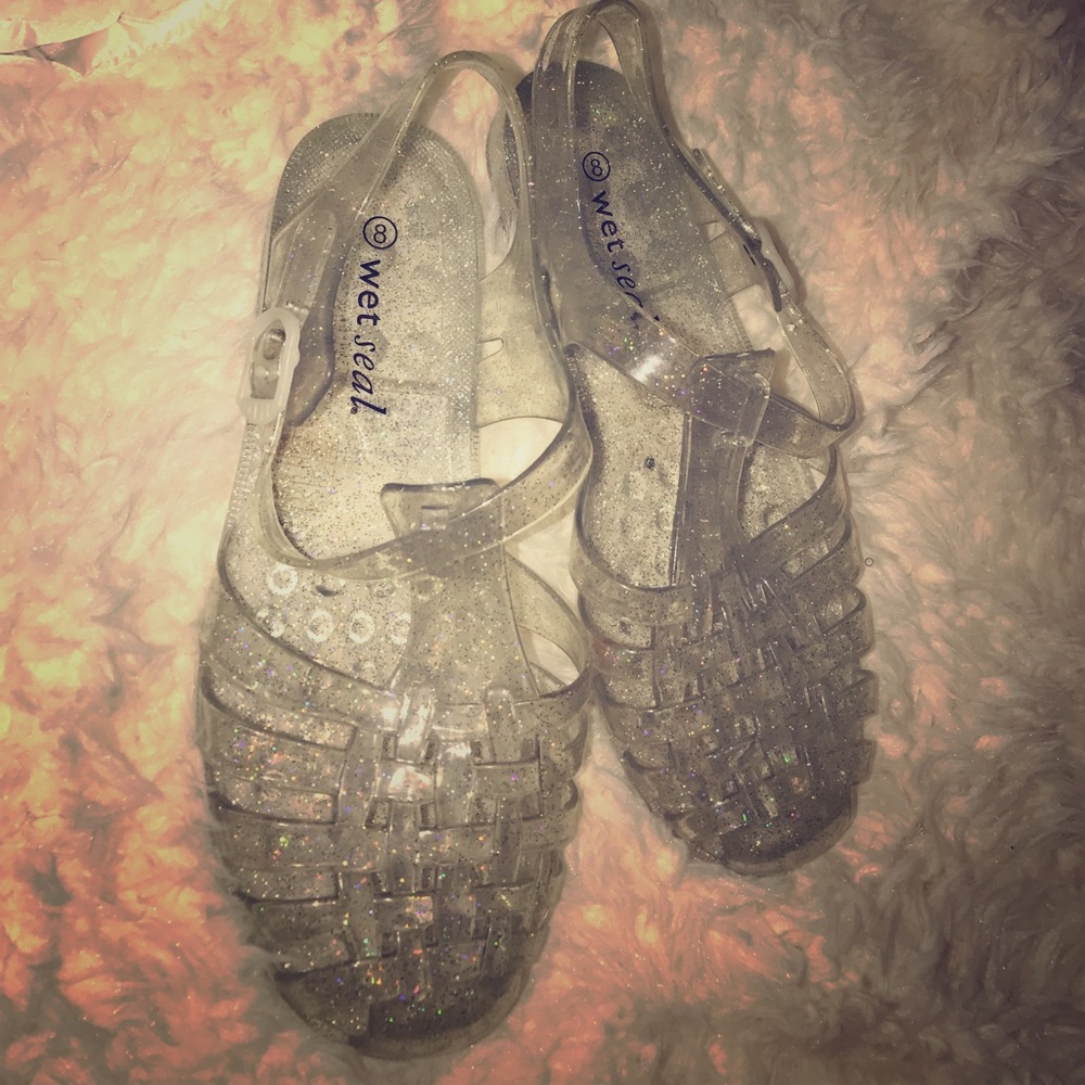 Beautiful, Never worn glitter jelly sandals