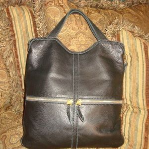 Black Fossil Elise Double Zip Bag