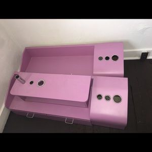 2 Pink Wall mounting Styling Stations