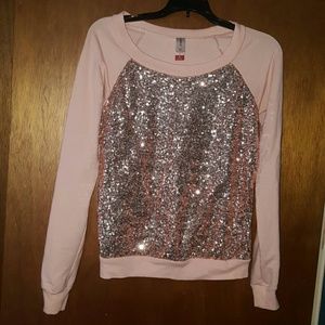 EUC Flashy Peachy Bling Bling Top