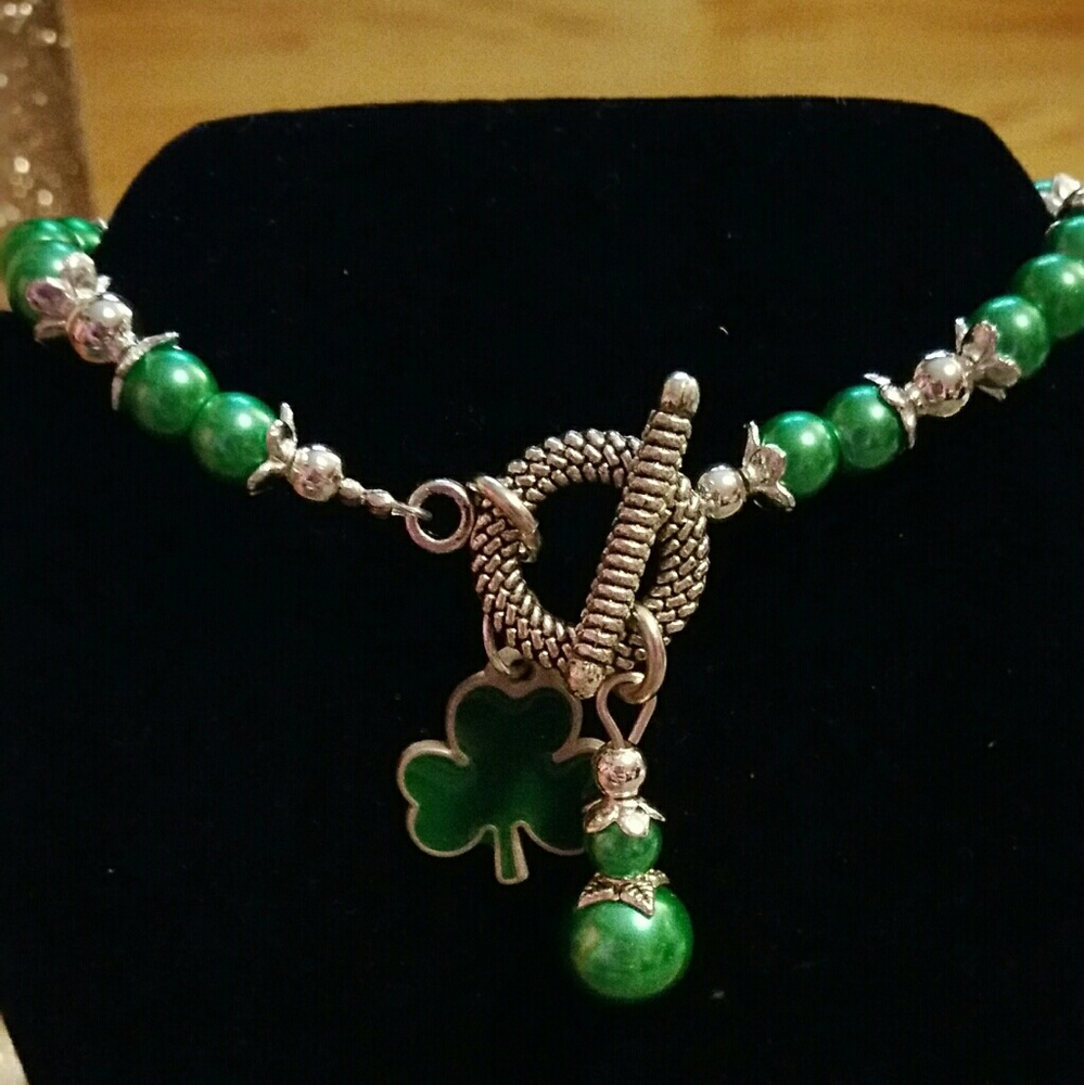 St Patrick's day shamrock bracelet