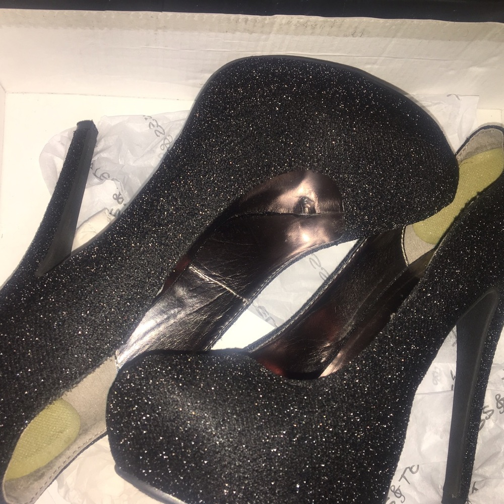 Black Glittery Heels