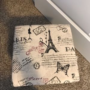 Paris themed storage ottoman
