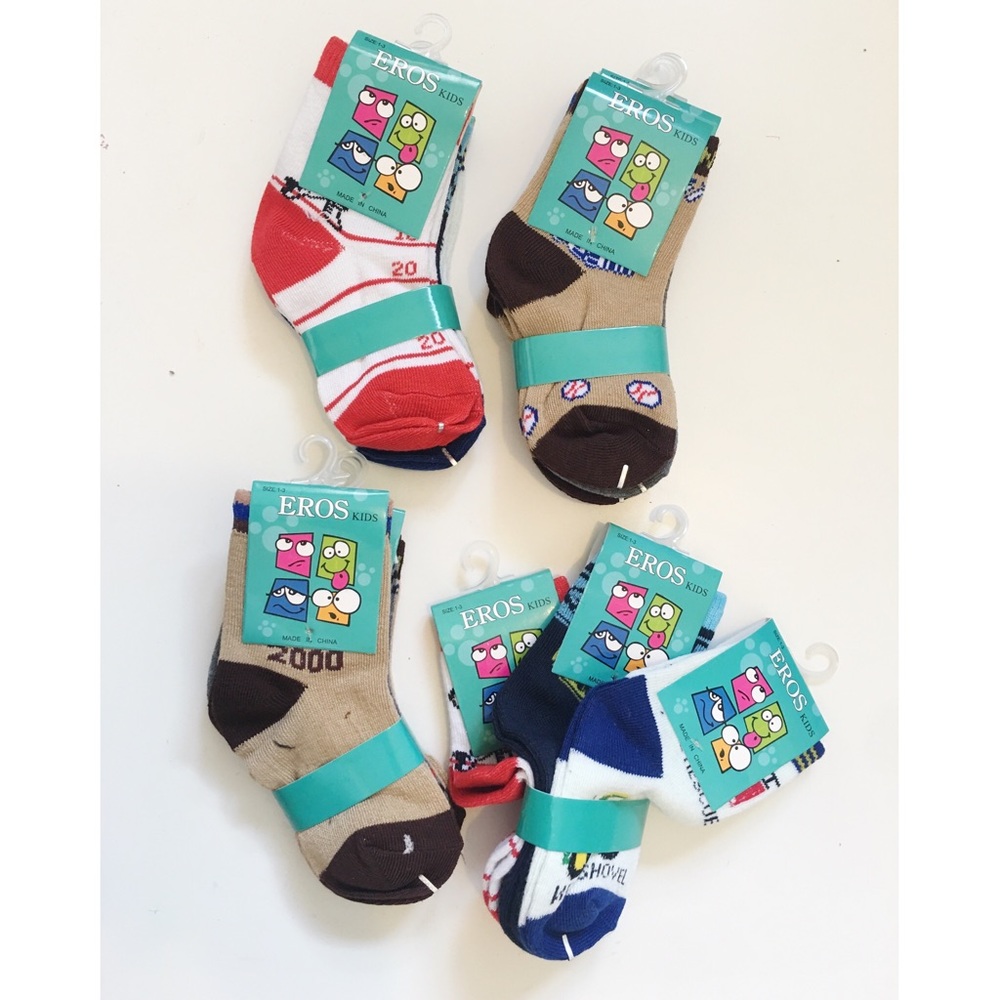 4 Pack of 12 Pairs Kids Baby Ankle Socks Size 1-3