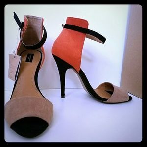 ZARA color block heels