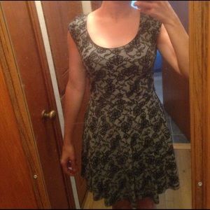 Candie's black and grey floral dress. Size small