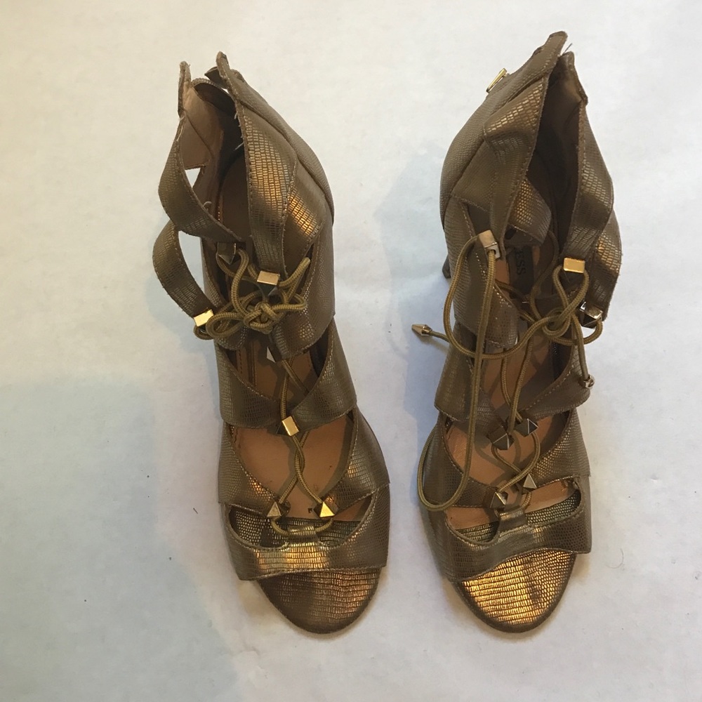 Gold Guess Gladiator Heels