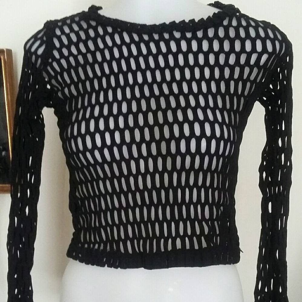 Mode Wichtig Large Hole Fishnet Shirt Size Sm