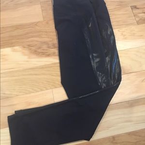 Athletic legging with pleather side detail
