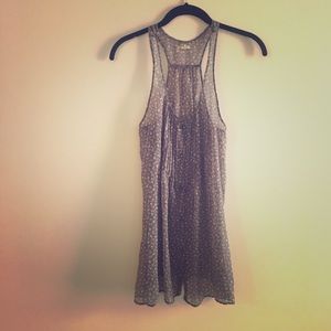 Aerie Sheer Floral Button Tank