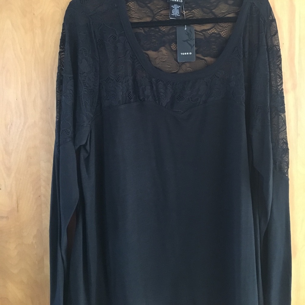 Black & lace blouse