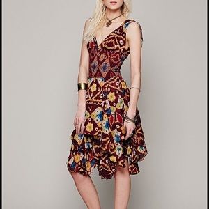 Free People Fp One Bandhani Wisteria Dress Maroon