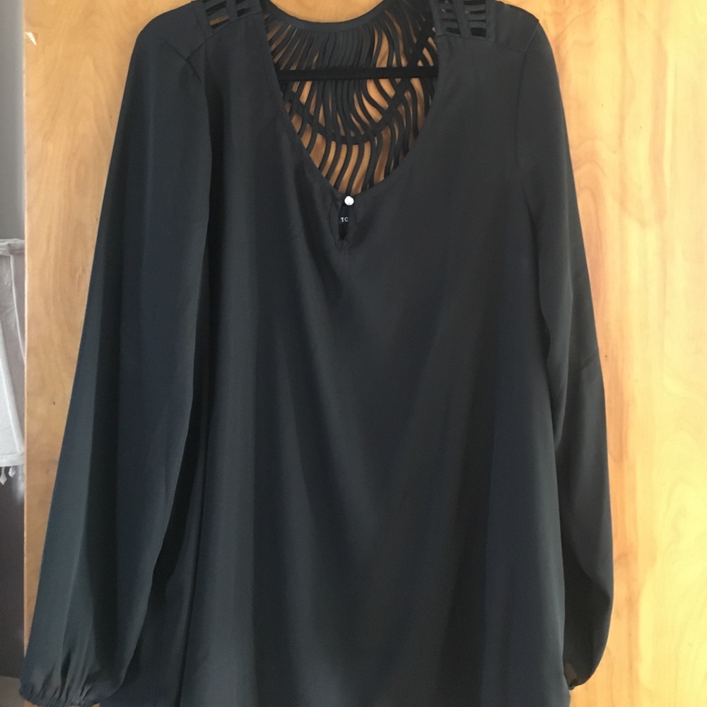 Black sheer blouse