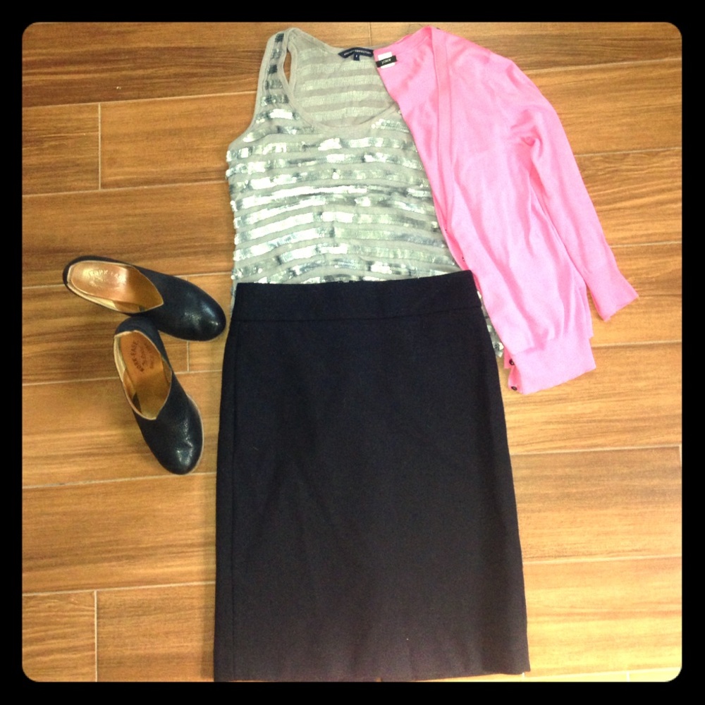 J.Crew black wool skirt