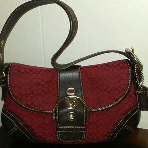 Red Coach bag authentic used a handful of times