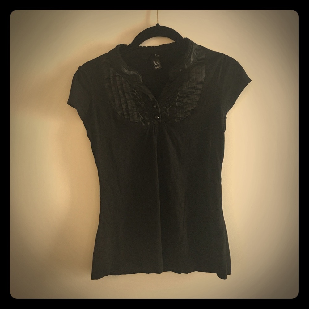 Black Silky Tuxedo Bodice H&M Tee