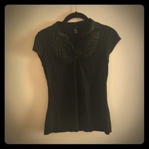 Black Silky Tuxedo Bodice H&M Tee