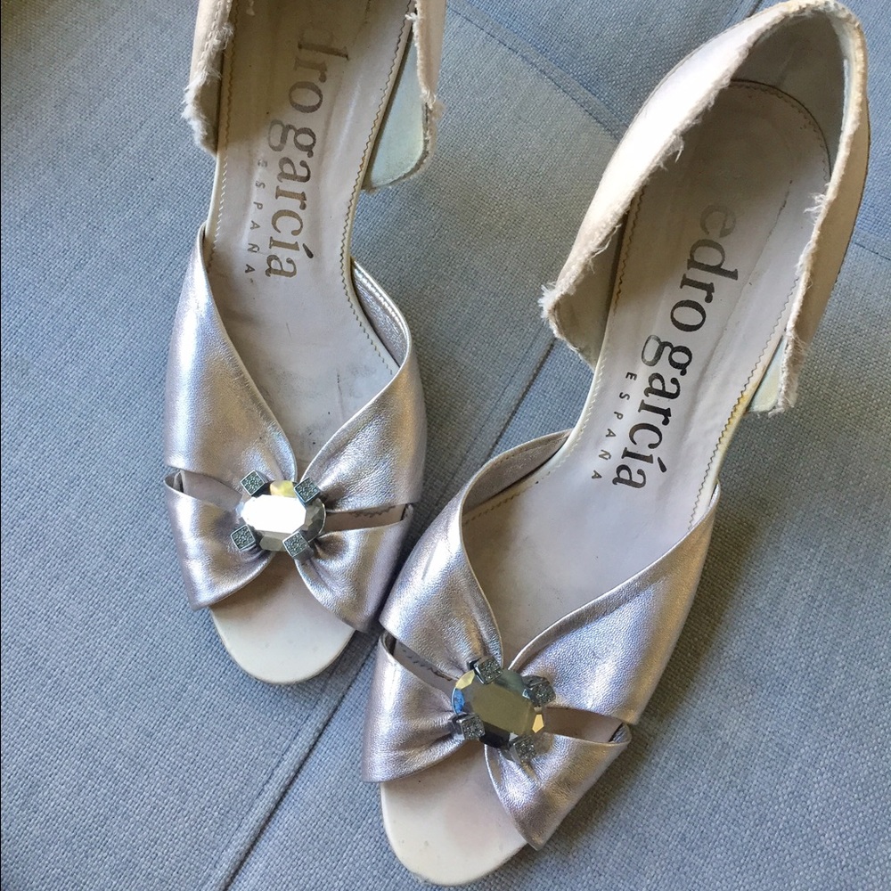 Pedro Garcia rose gold D'Orsay pumps