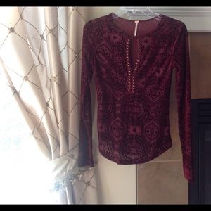 Free people velvet top size s/p