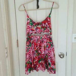 Millau Metal Cage Cutout Floral Dress