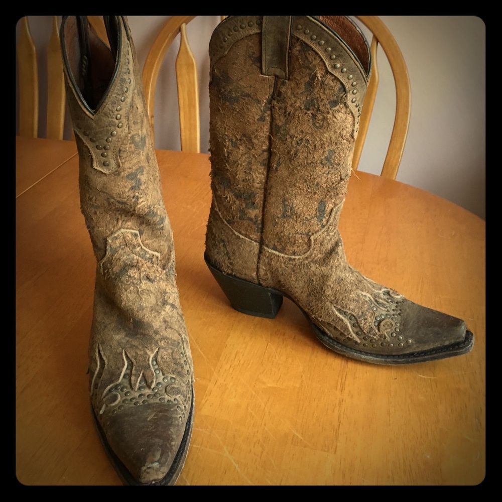 Harley Davidson leather cowboy boots worn twice.