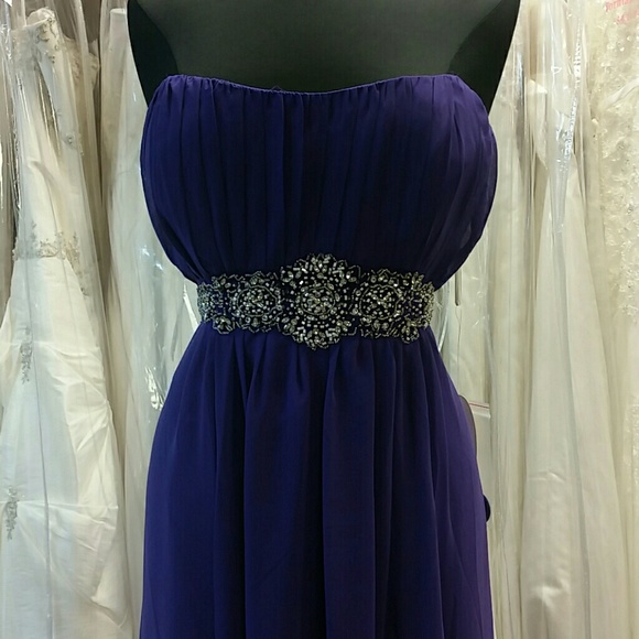 Purple Chiffon Floor Length Dress - Picture 2 of 4