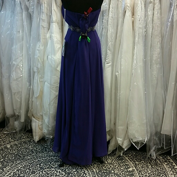 Purple Chiffon Floor Length Dress - Picture 3 of 4